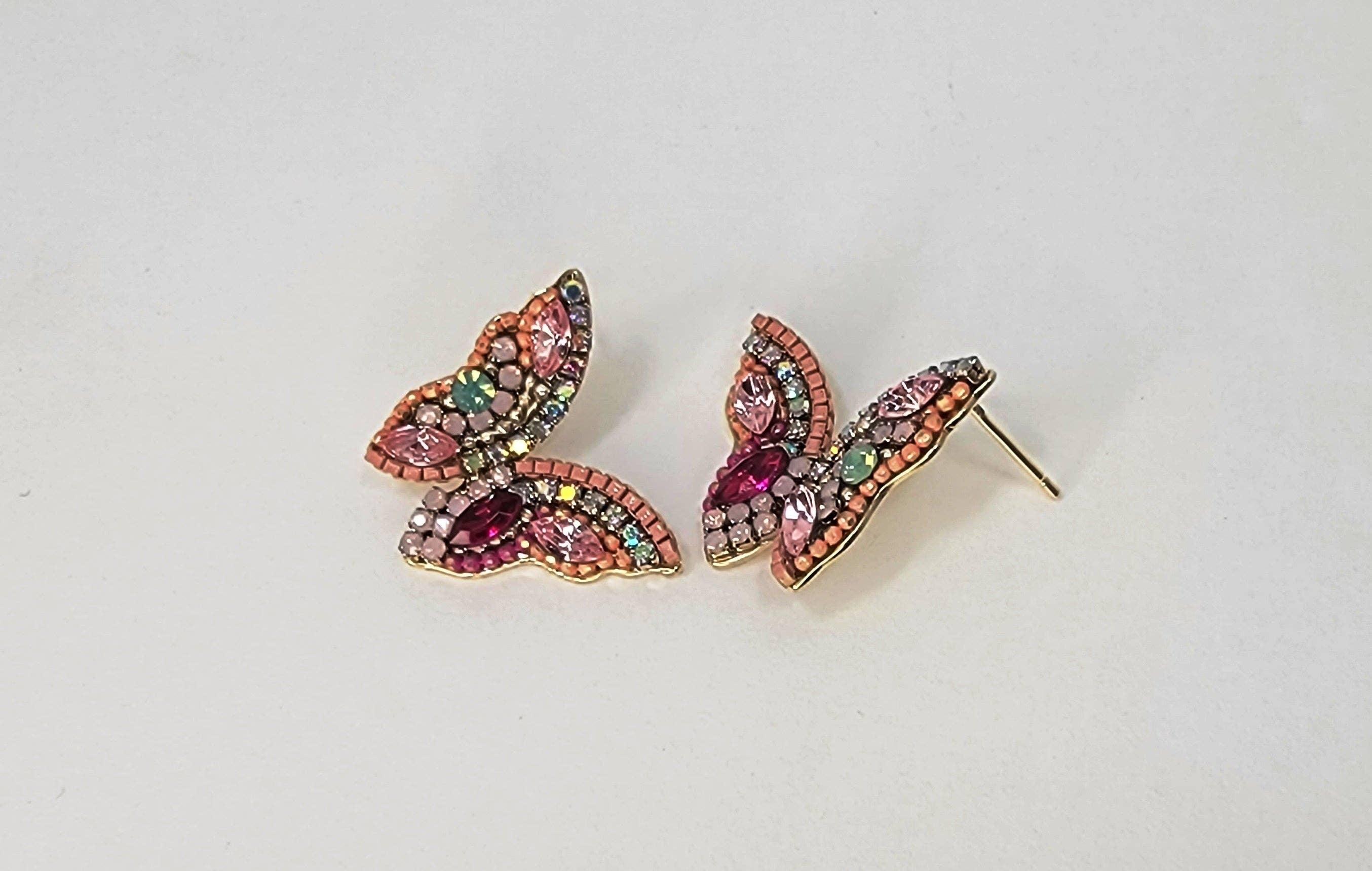 Pink Butterfly Earrings