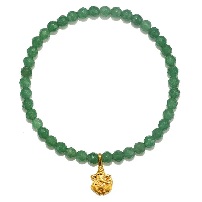 Jade Ganesha Stretch 4mm Bracelet