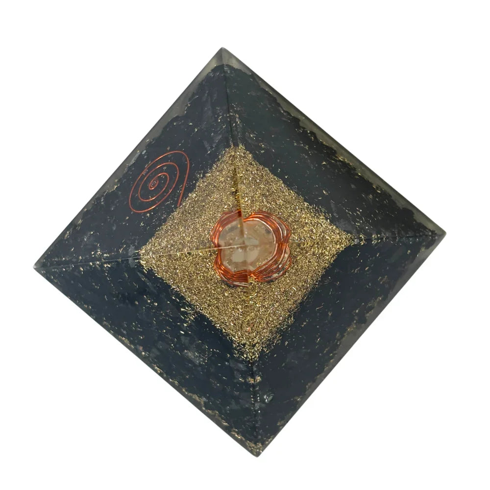Black Tourmaline Orgonite Pyramid Top