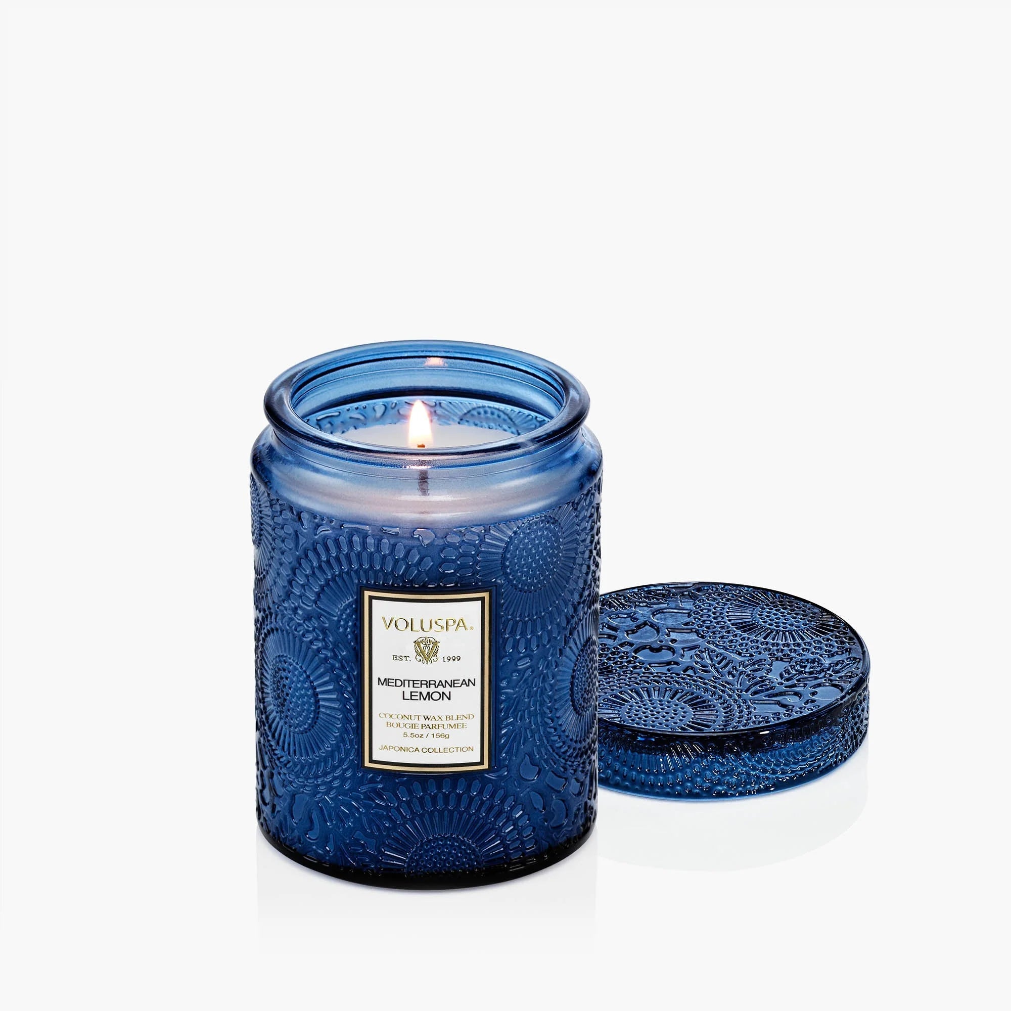 Voluspa Mediterranean Lemon Small Jar Candle 5.5 oz with lid
