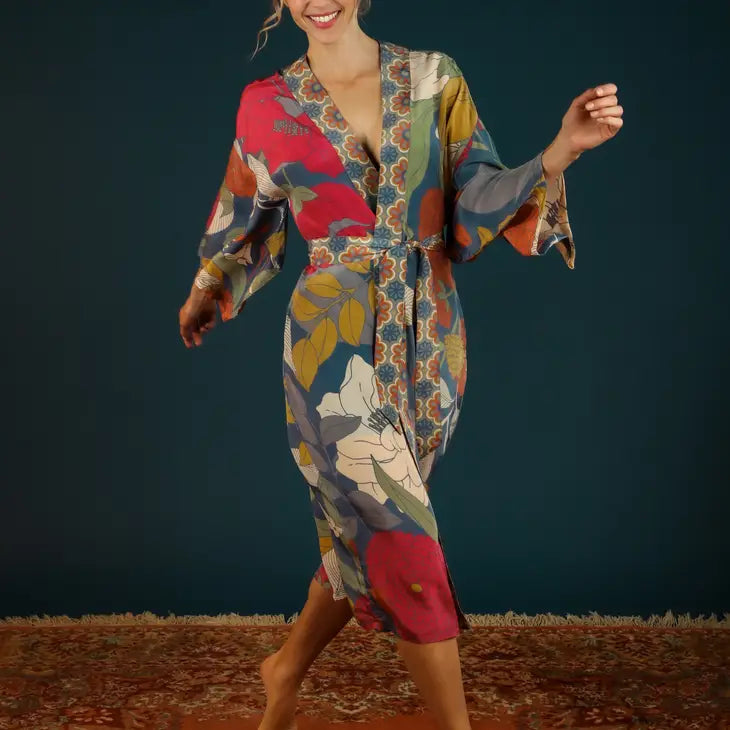 Heather Floral Kimono Gown