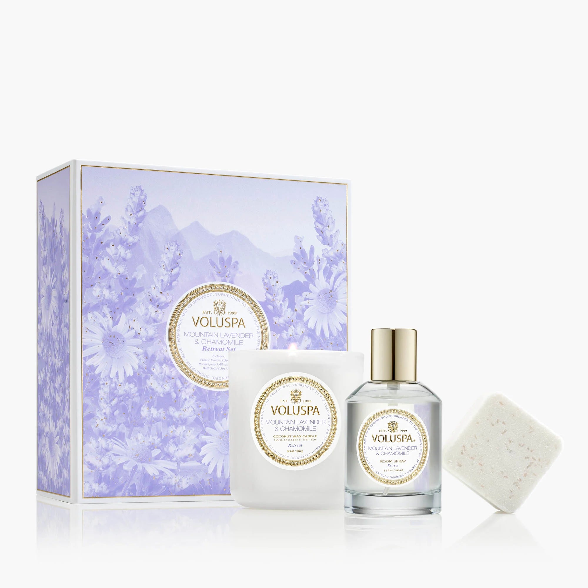 Mountain Lavender and Chamomile Retreat Candle Duo