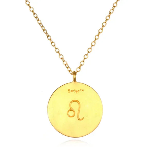 Leo Peridot Zodiac Necklace 18KT Gold Plated Brass 18" back view
