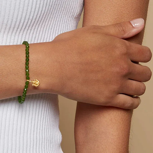 Jade Ganesha Stretch 4mm Bracelet on model