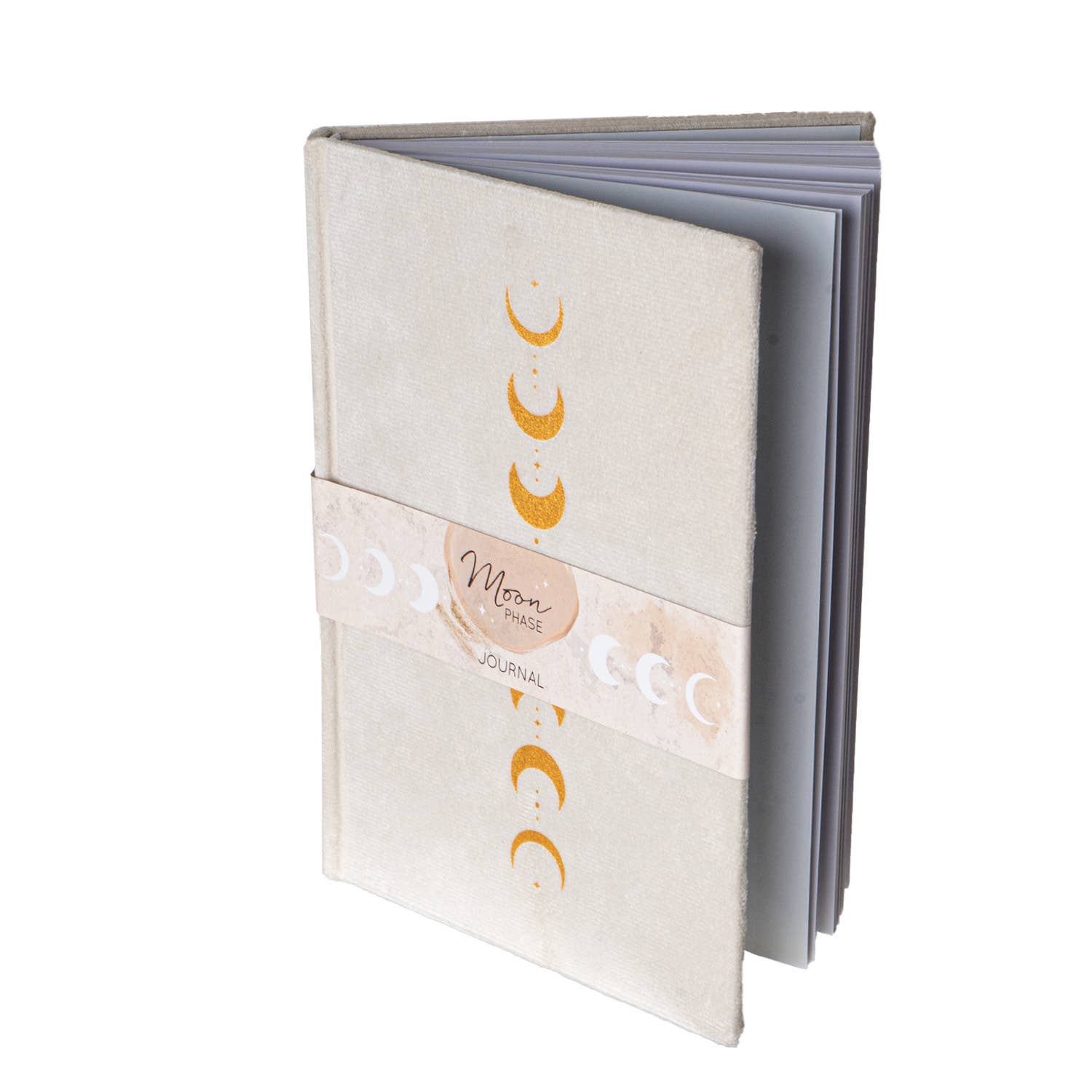 Moon Phases Velvet Journal Open