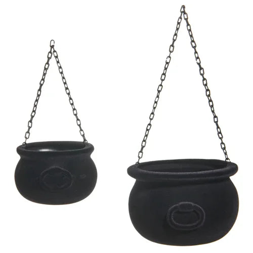 Black Flocked Cauldron