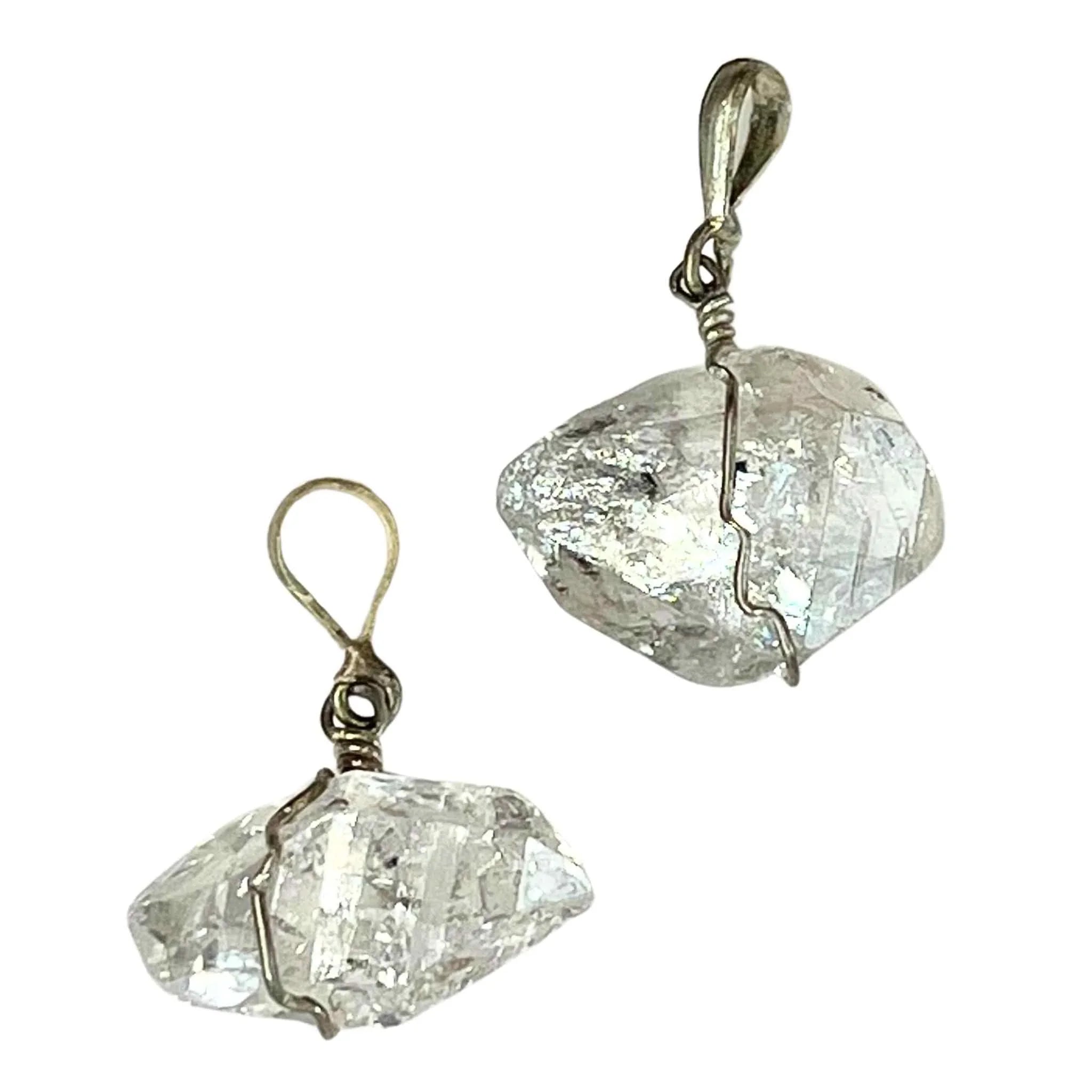 Diamond Quartz Pendant Sterling Silver