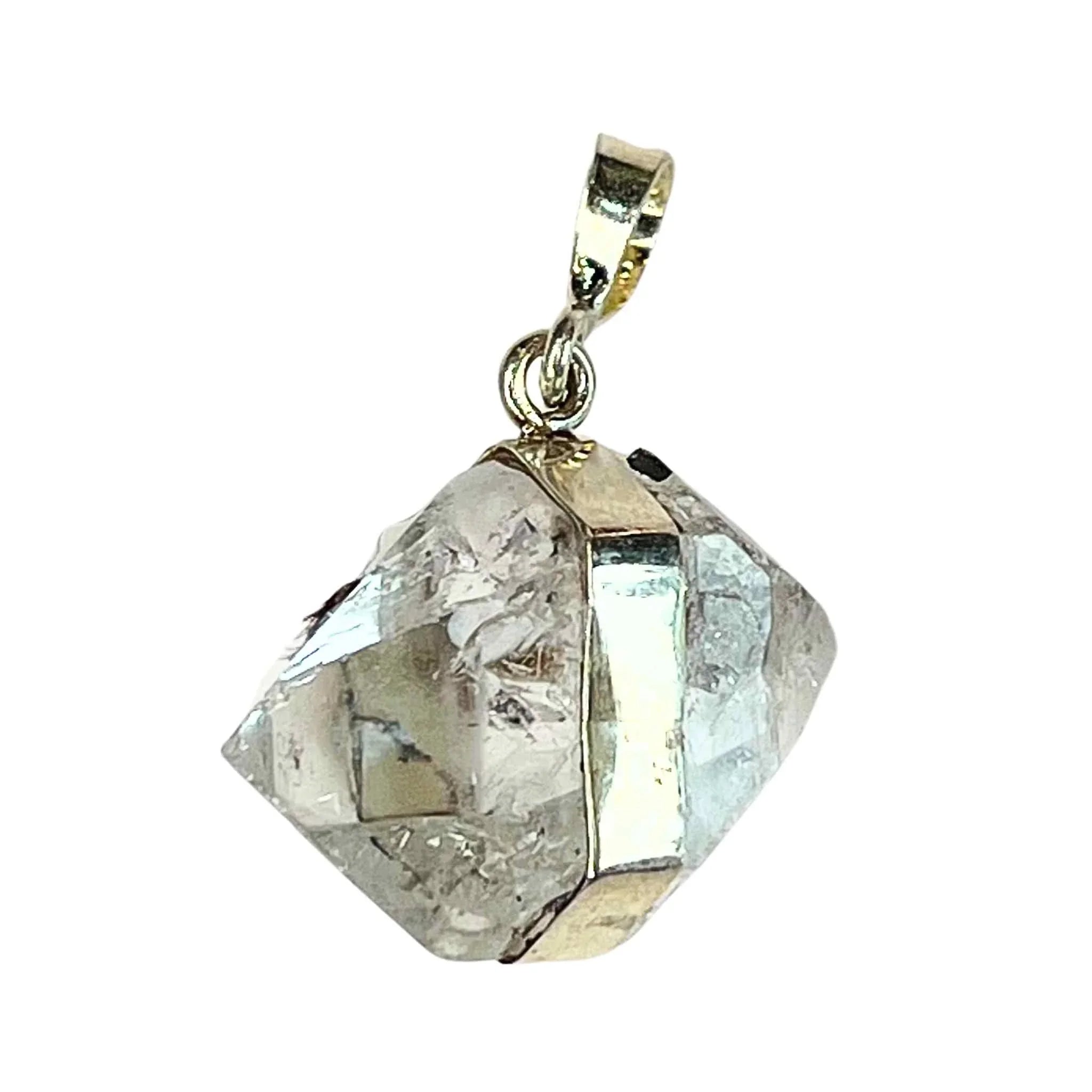 Diamond Quartz Pendant Sterling Silver