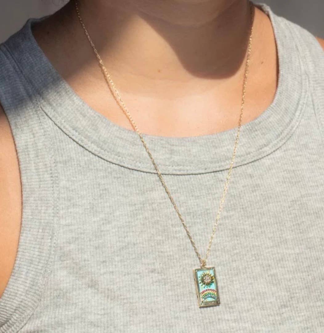The Sun Tarot Card Necklace model