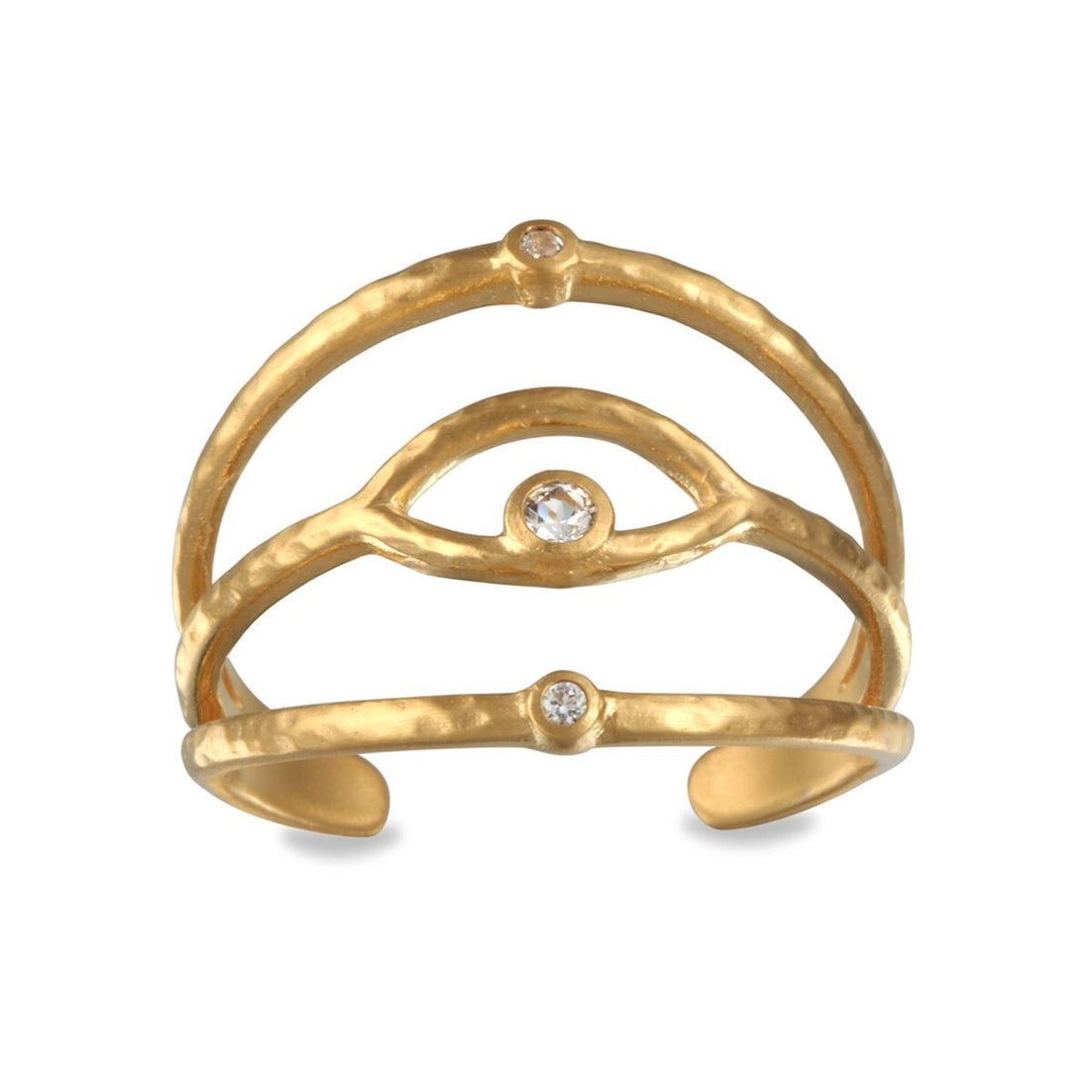 White Topaz Evil Eye Ring