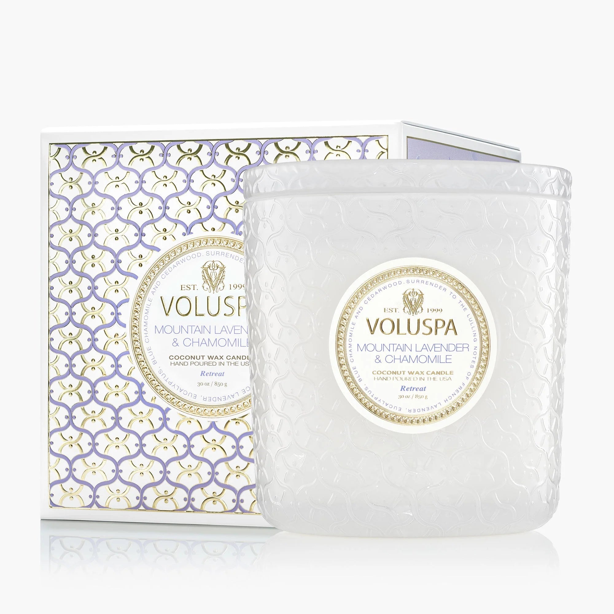 Mountain Lavender and Chamomile Luxe 3-wick Candle 30 oz with box