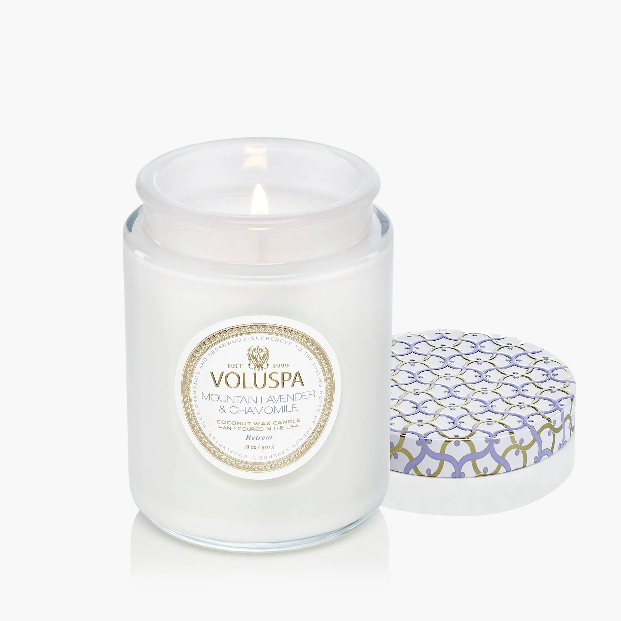 Mountain Lavender and Chamomile Large Jar Candle 18 oz with lid