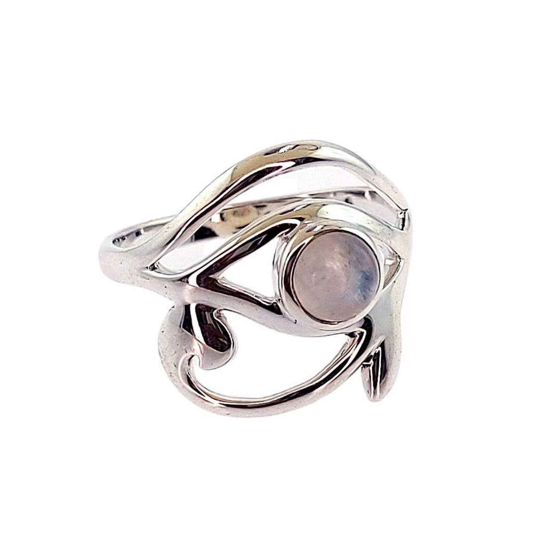 The Eye of Horus Rainbow Moonstone Ring