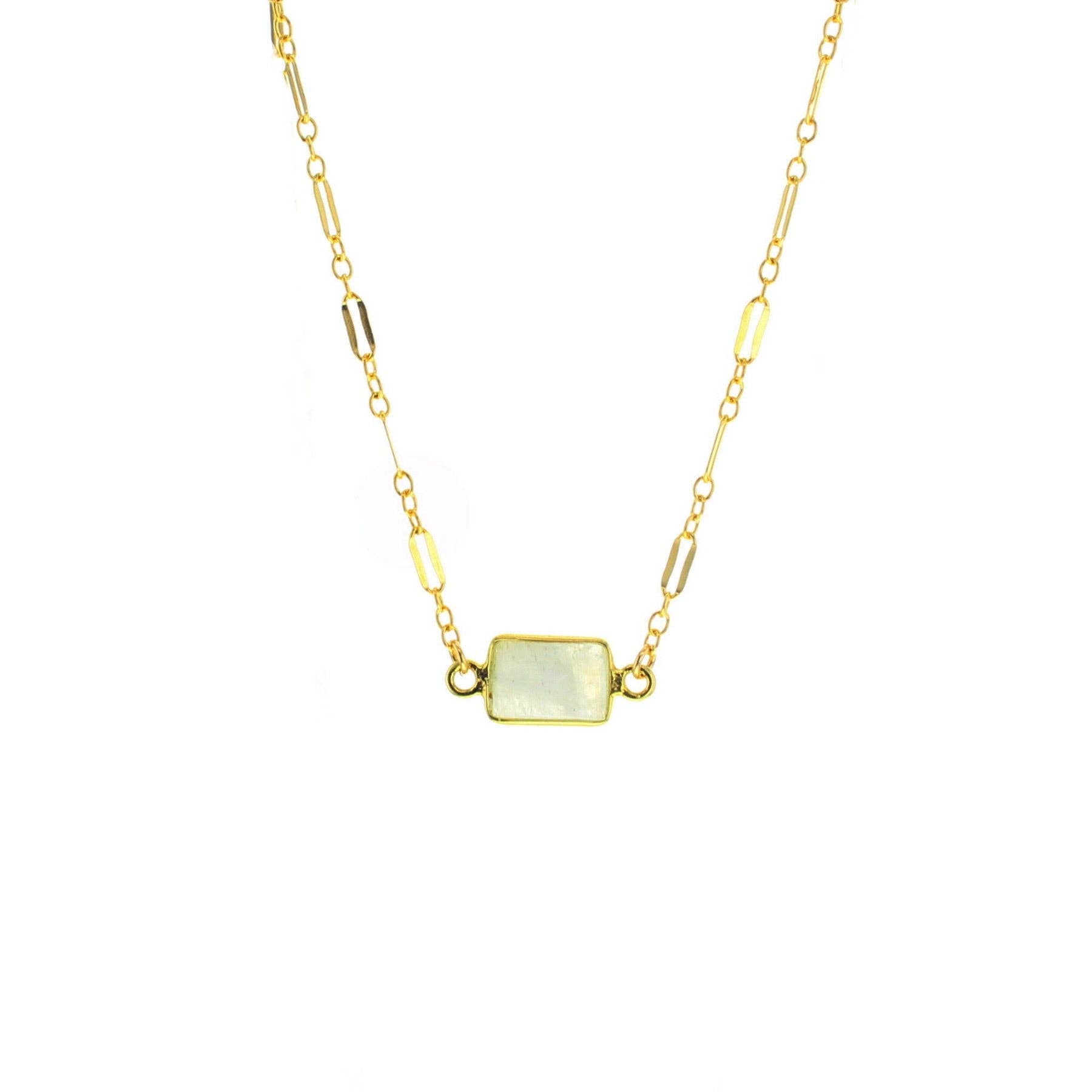 White Moonstone Cala Necklace