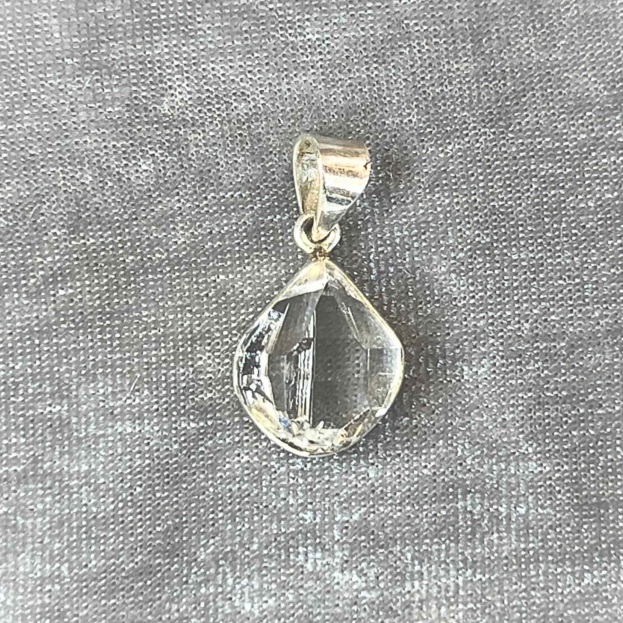 Natural and authentic Herkimer Diamond Pendant set in Sterling Silver