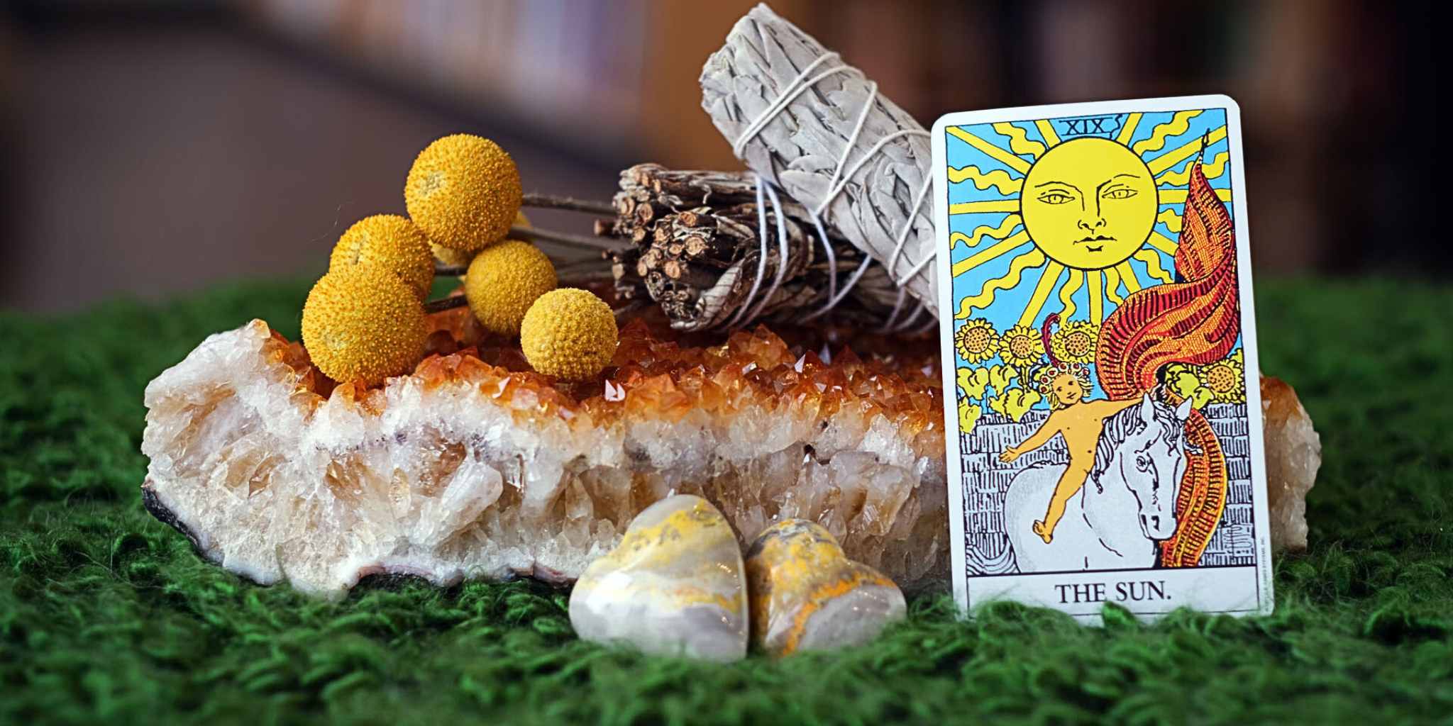 Father's Day Citrine Cluster and Sun Card