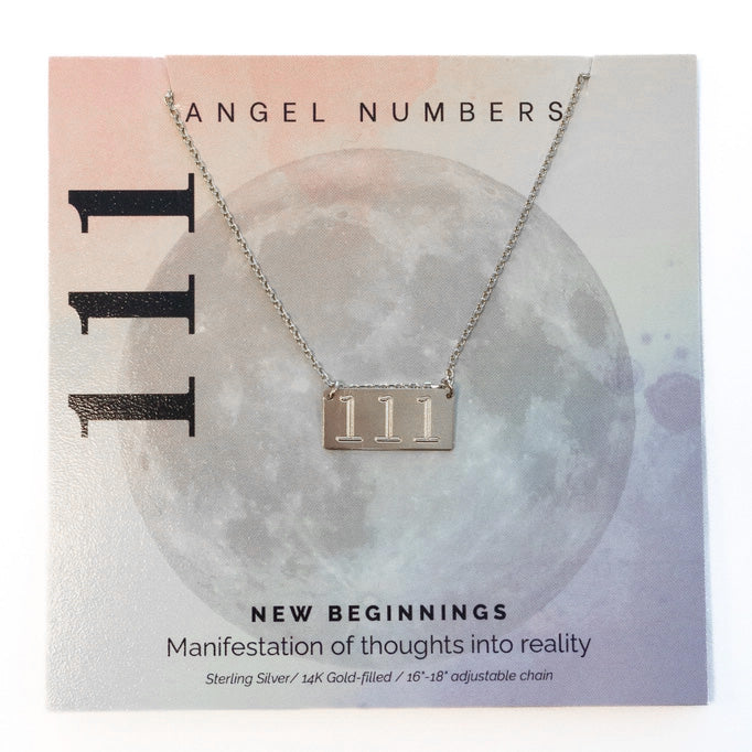111 Angel Number Sterling Silver Necklace