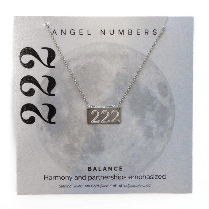222 Angel Number Sterling Silver Necklace