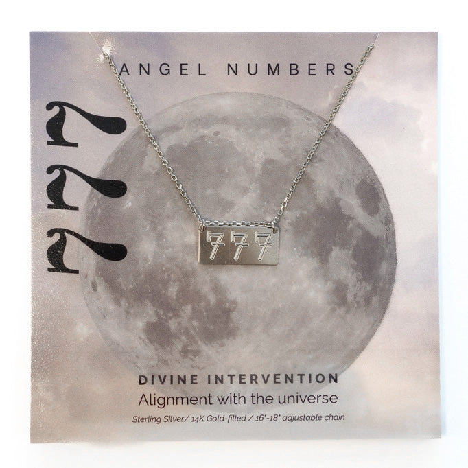 777 Angel Number Sterling Silver Necklace