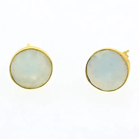 Moonstone Rainbow Voyager Earrings Gold Vermeil