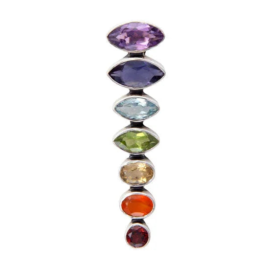 Chakra Pendant With Gemstones Sterling Silver