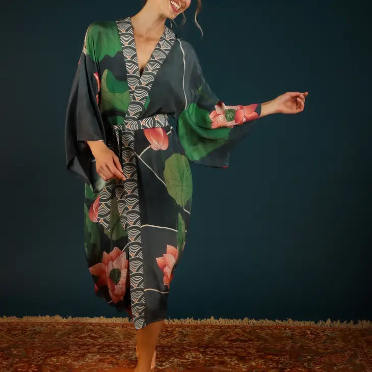 Crane At Sunrise Kimono Gown
