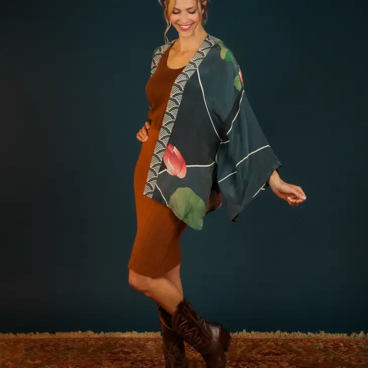Crane At Sunrise Kimono Jacket