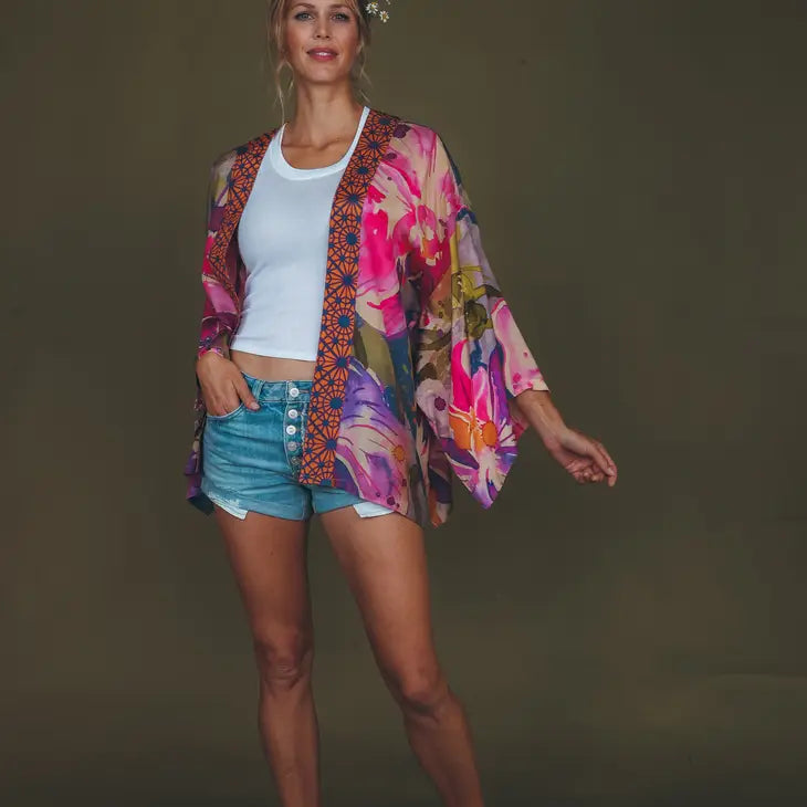 Denim Orchid Kimono Jacket