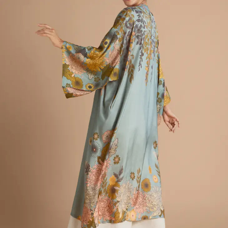 Ice Trailing Wisteria Kimono Gown