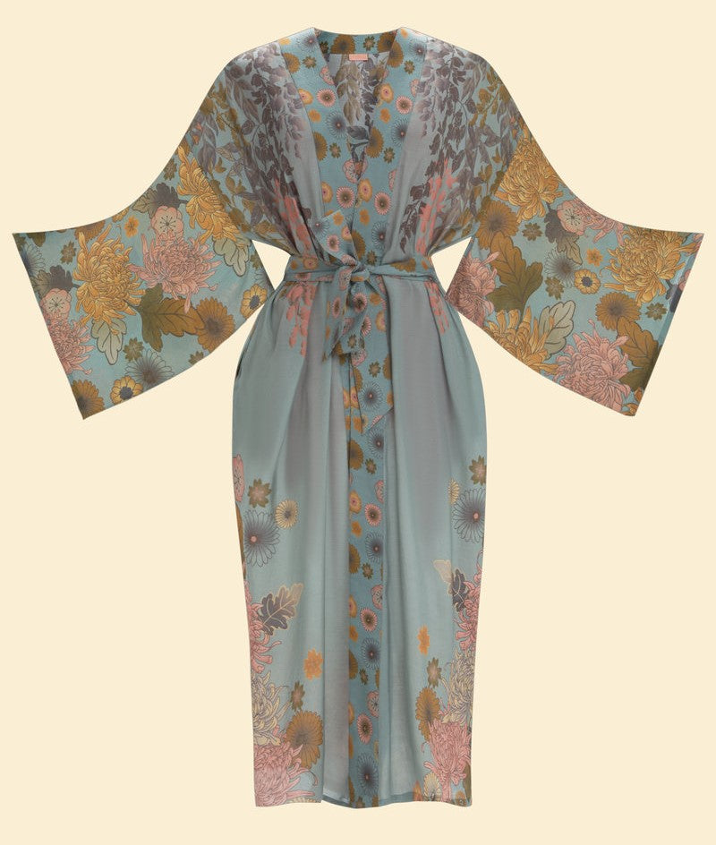 Ice Trailing Wisteria Kimono Gown