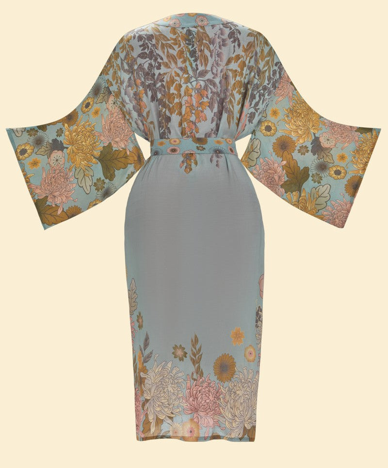 Ice Trailing Wisteria Kimono Gown