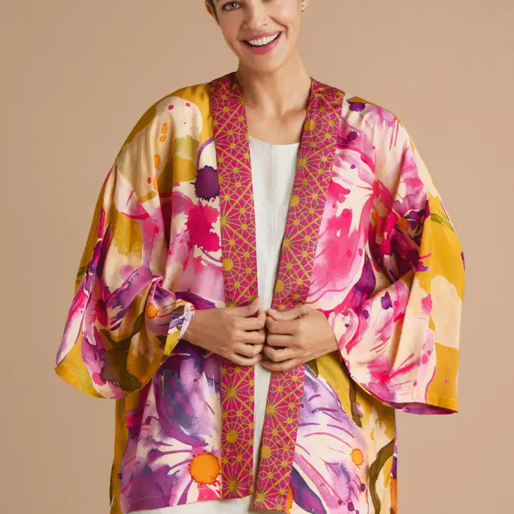 Mustard Orchid Kimono Jacket