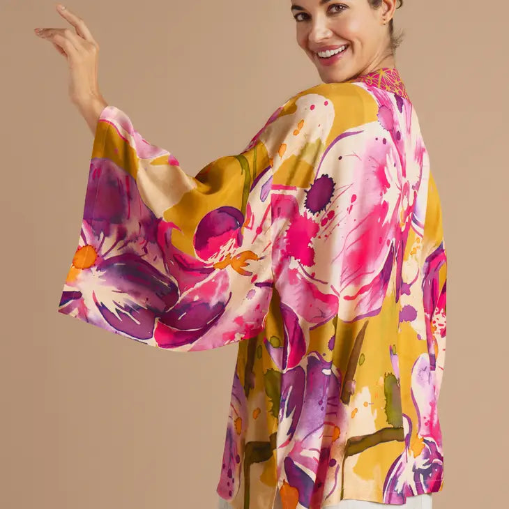 Mustard Orchid Kimono Jacket