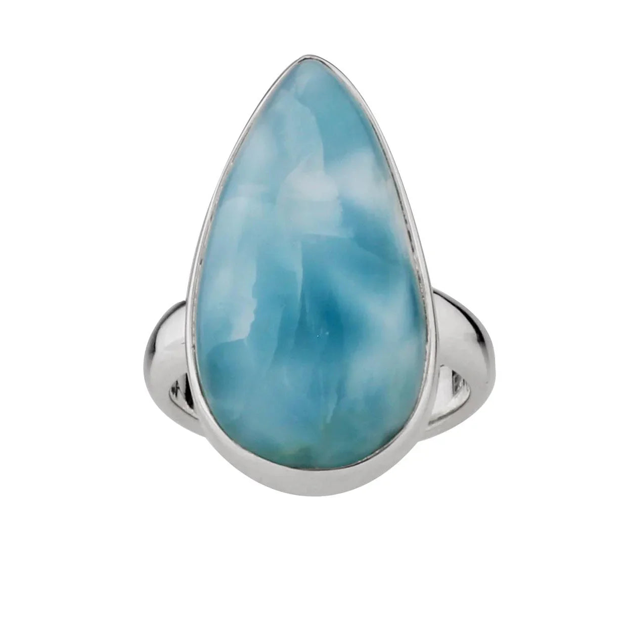 Larimar Sea Drop Ring Sterling Silver 