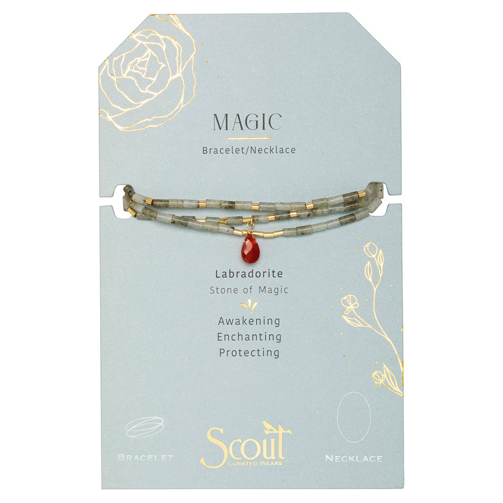 Scout Labradorite Magic Stretch Wrap Bracelet or Necklace