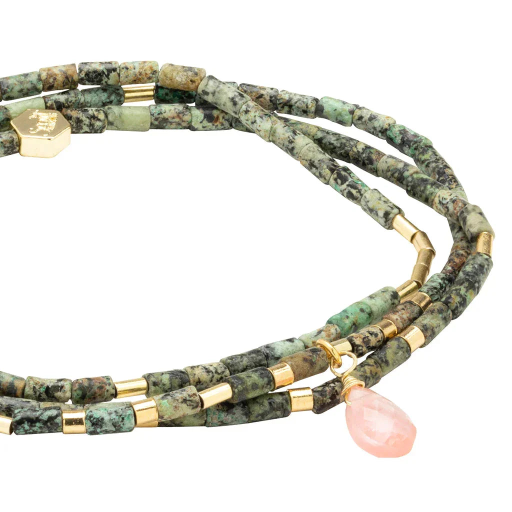 Scout African Turquoise Transformation Teardrop Stone Wrap bracelet
