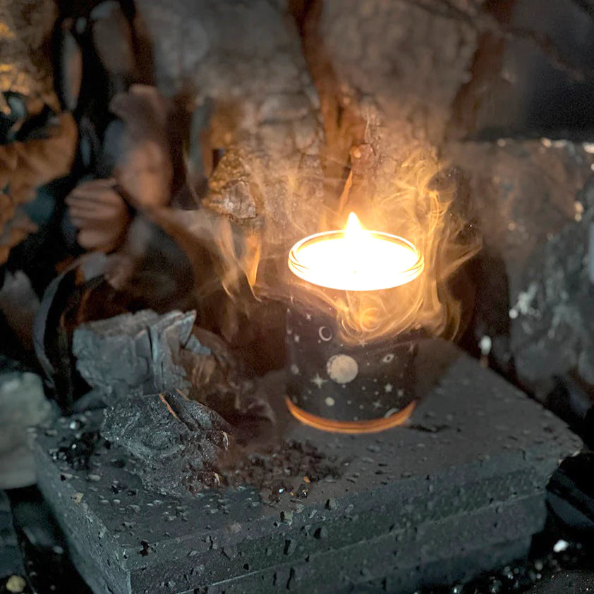 My Moon and Stars Wood Encased Glass Votive Candle