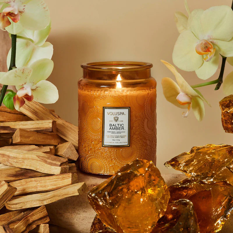 Baltic Amber Candle Lit Up