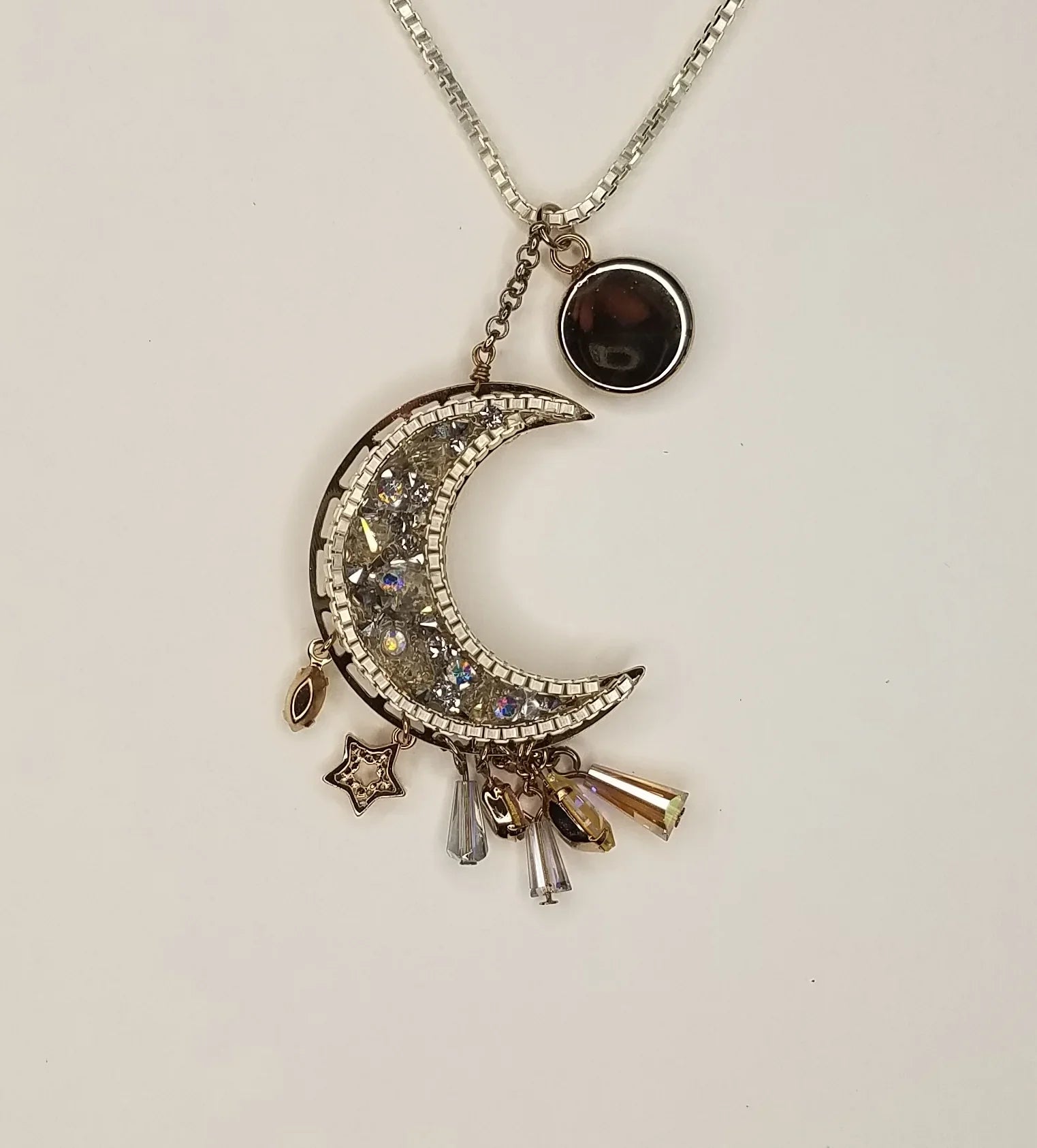 Moon Shape Handmade Necklace Up Close