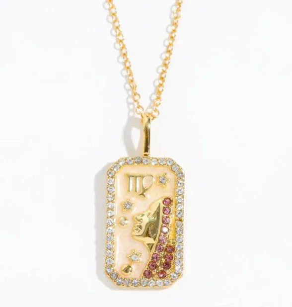 Virgo Astrological Sun Sign Medallion Necklace