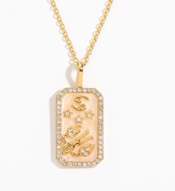 Cancer Astrological Zodiac Tarot Card Necklace