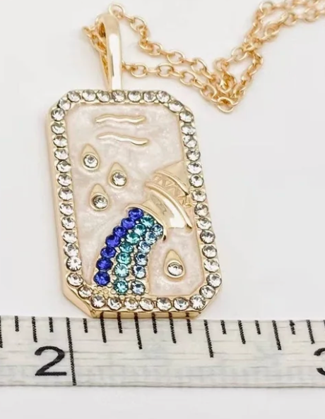 Taurus Astrological Zodiac Tarot Card Necklace Size 2