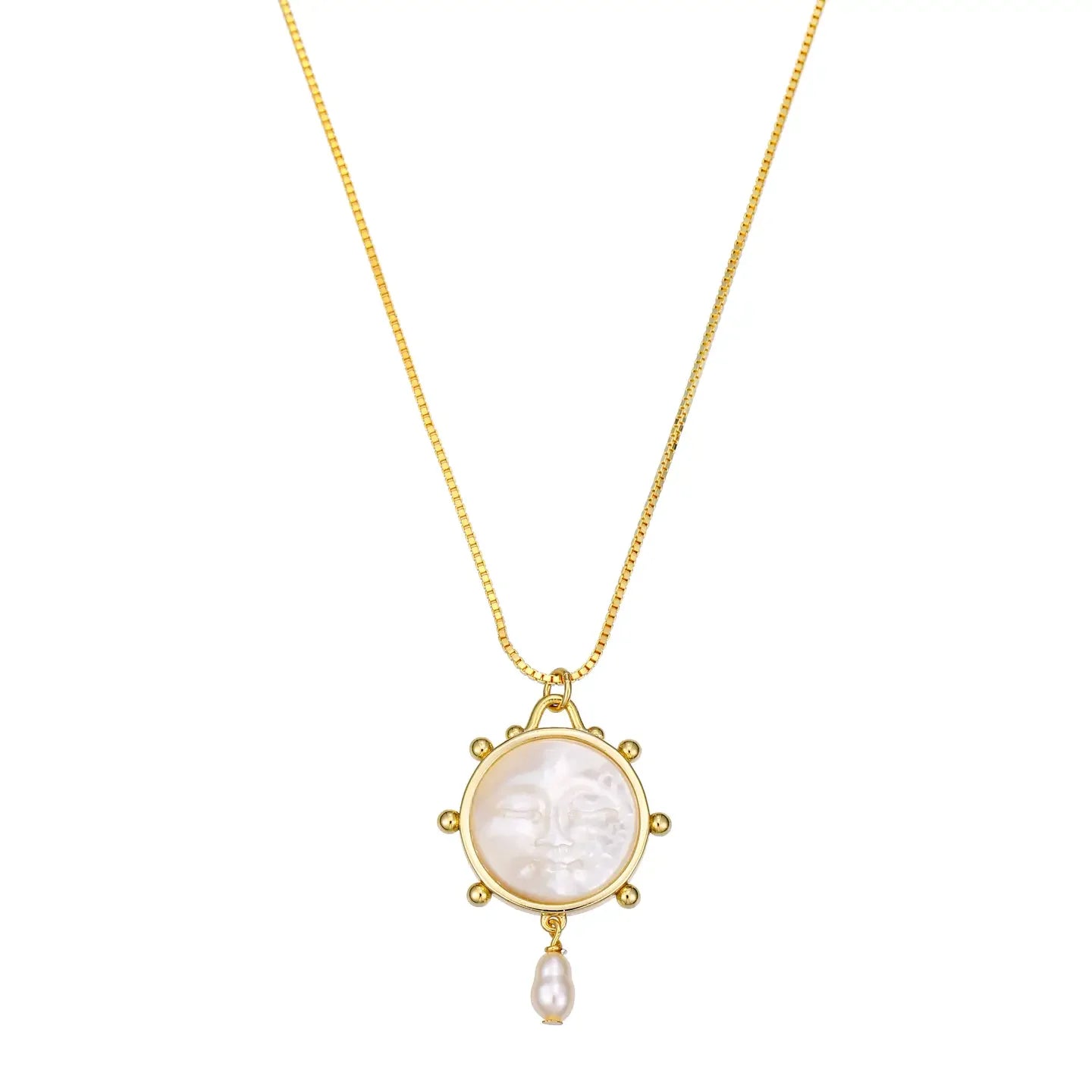 Lunar Illusions Mother of Pearl Carved Necklace