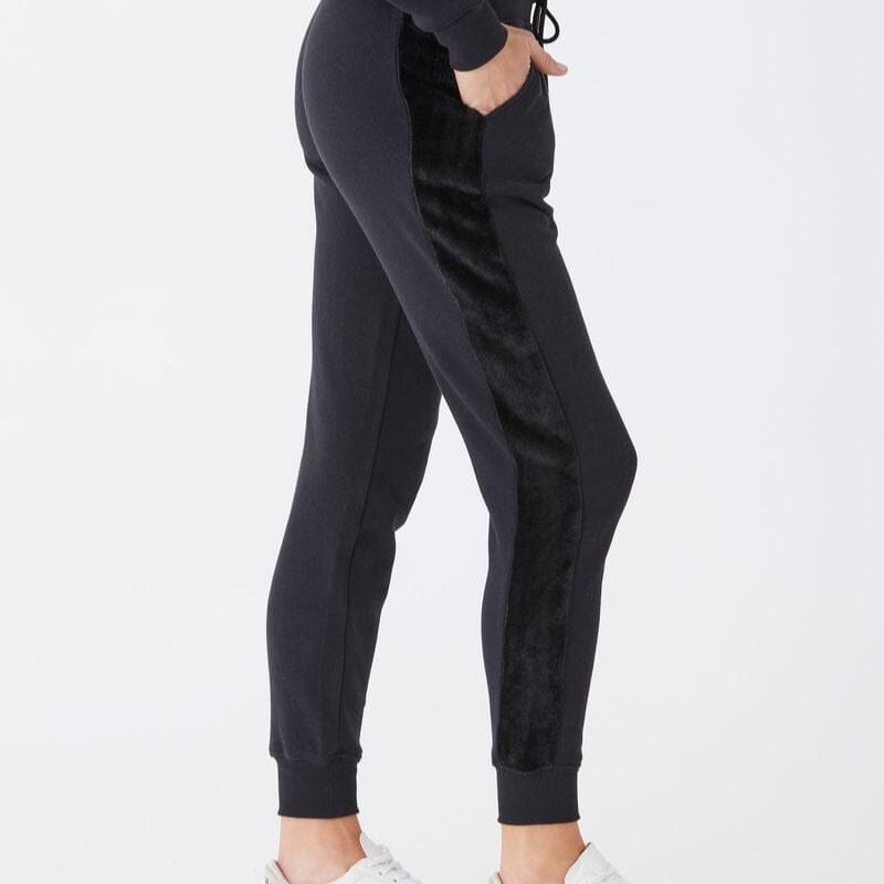 Black Camillah Fleece Sherpa Jogger side