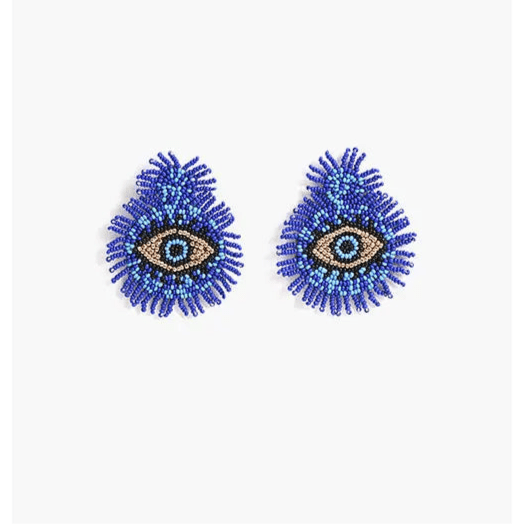 Smokey Eye Evil Eye Beaded Earring - Bmshou-ston