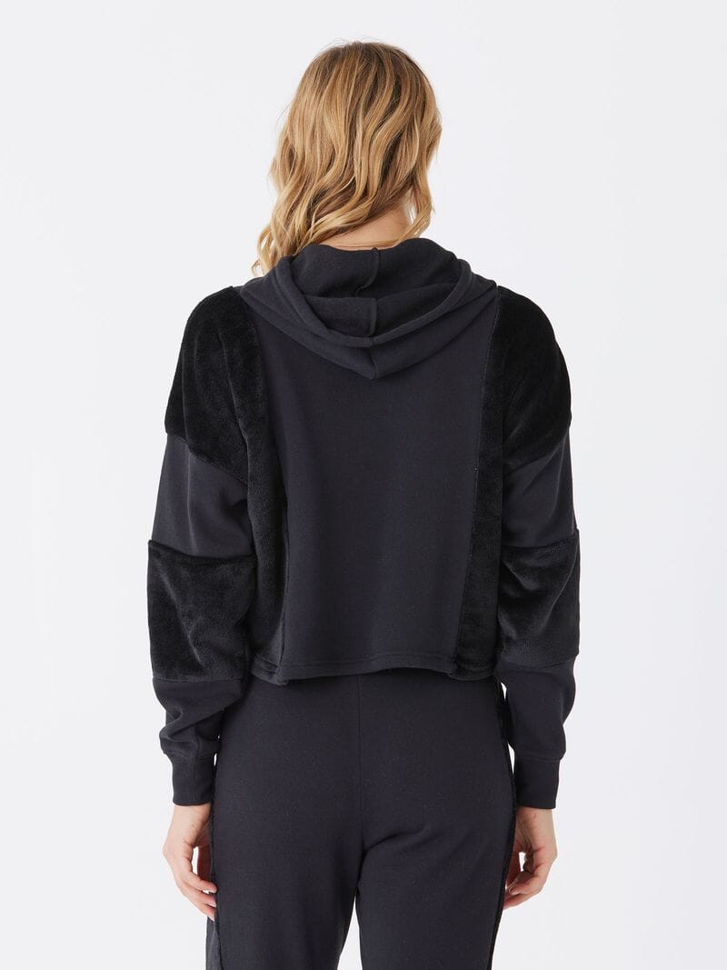Black Clarabelle Fleece Sherpa Pullover Back