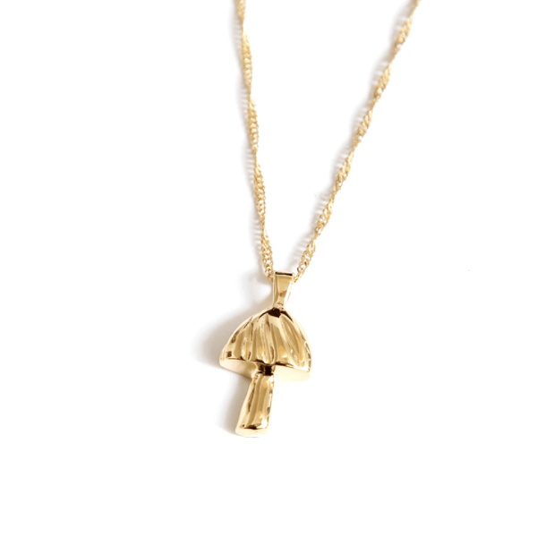 Gold Vermeil Mushroom Charm Necklace