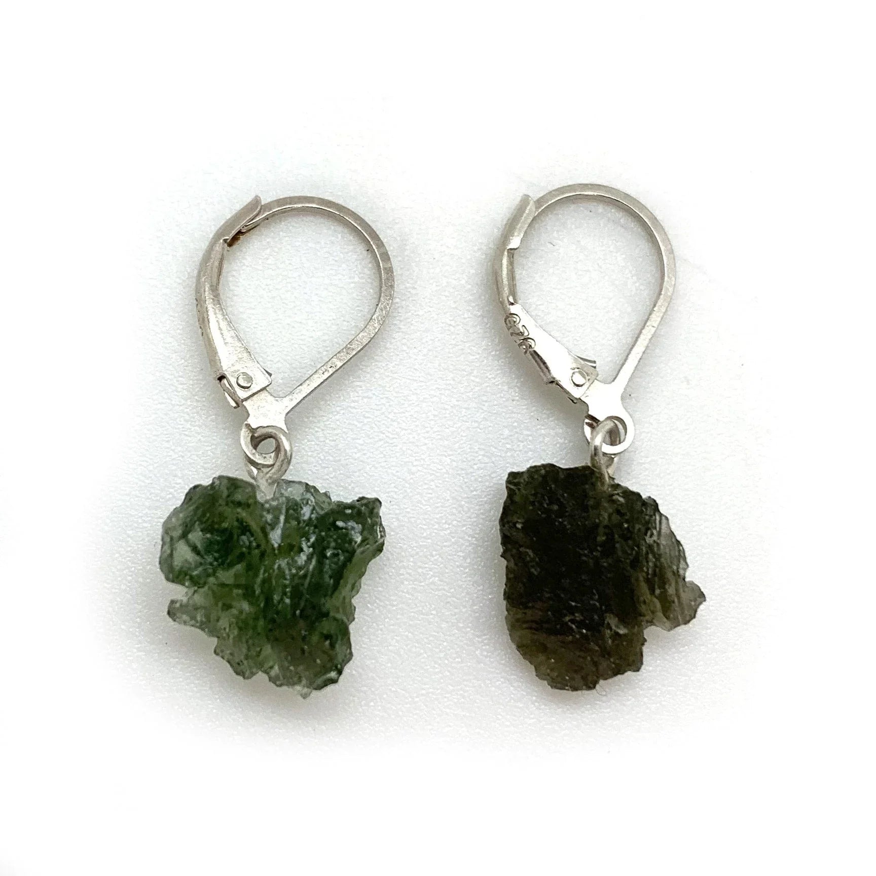 Moldavite Sterling Silver Earrings