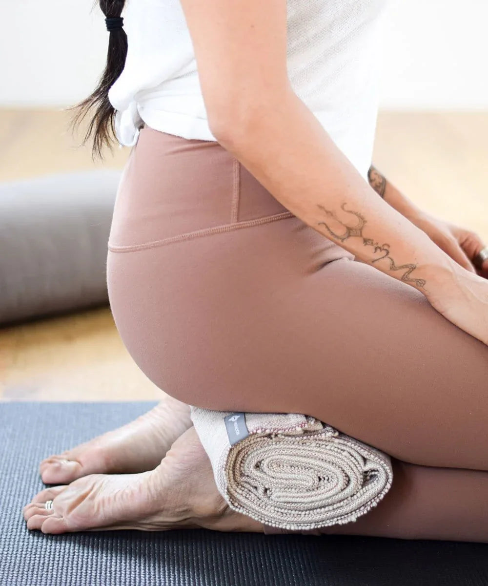 Melange Cotton Yoga Blanket in Sandstone