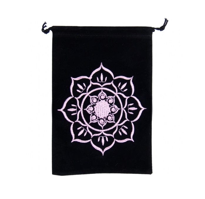 Lotus Black Velvet Pouch